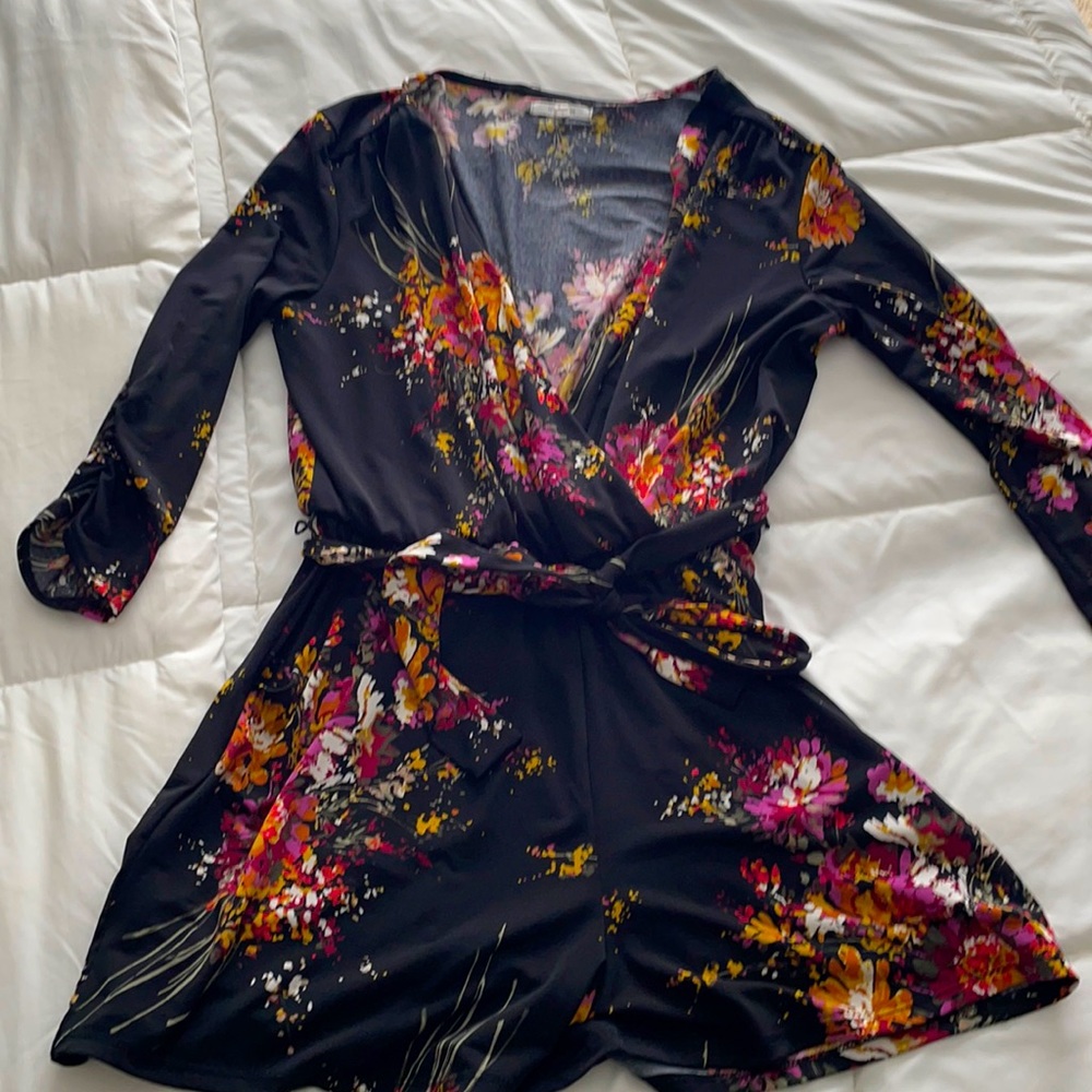 Women’s Black and Floral Romper